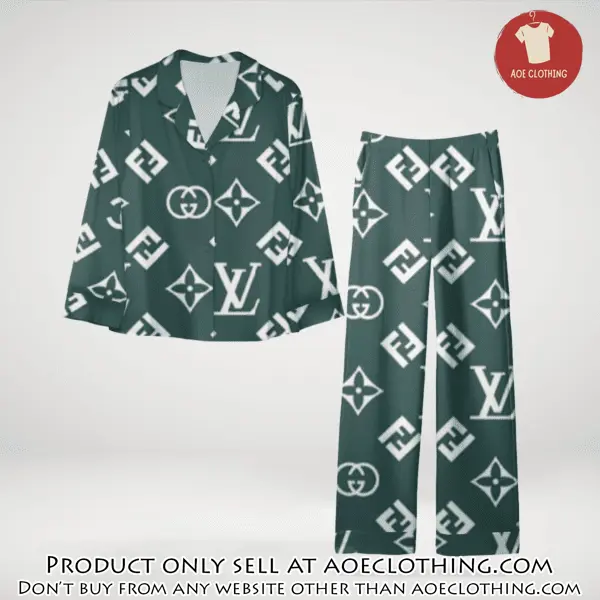 Trending luxury fendi satin pajama set pjs1049 aoe2605806